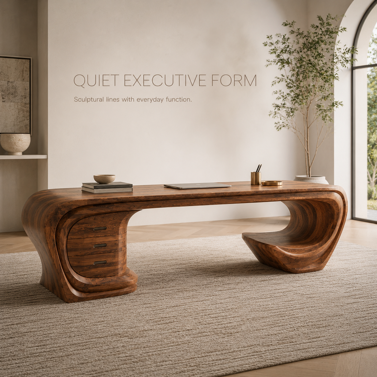 Alden Warm Walnut Desk - Design 017 - product image 04