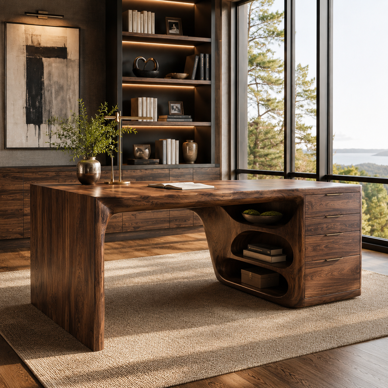 Mira Flow Wood Desk - Design 020 - main view