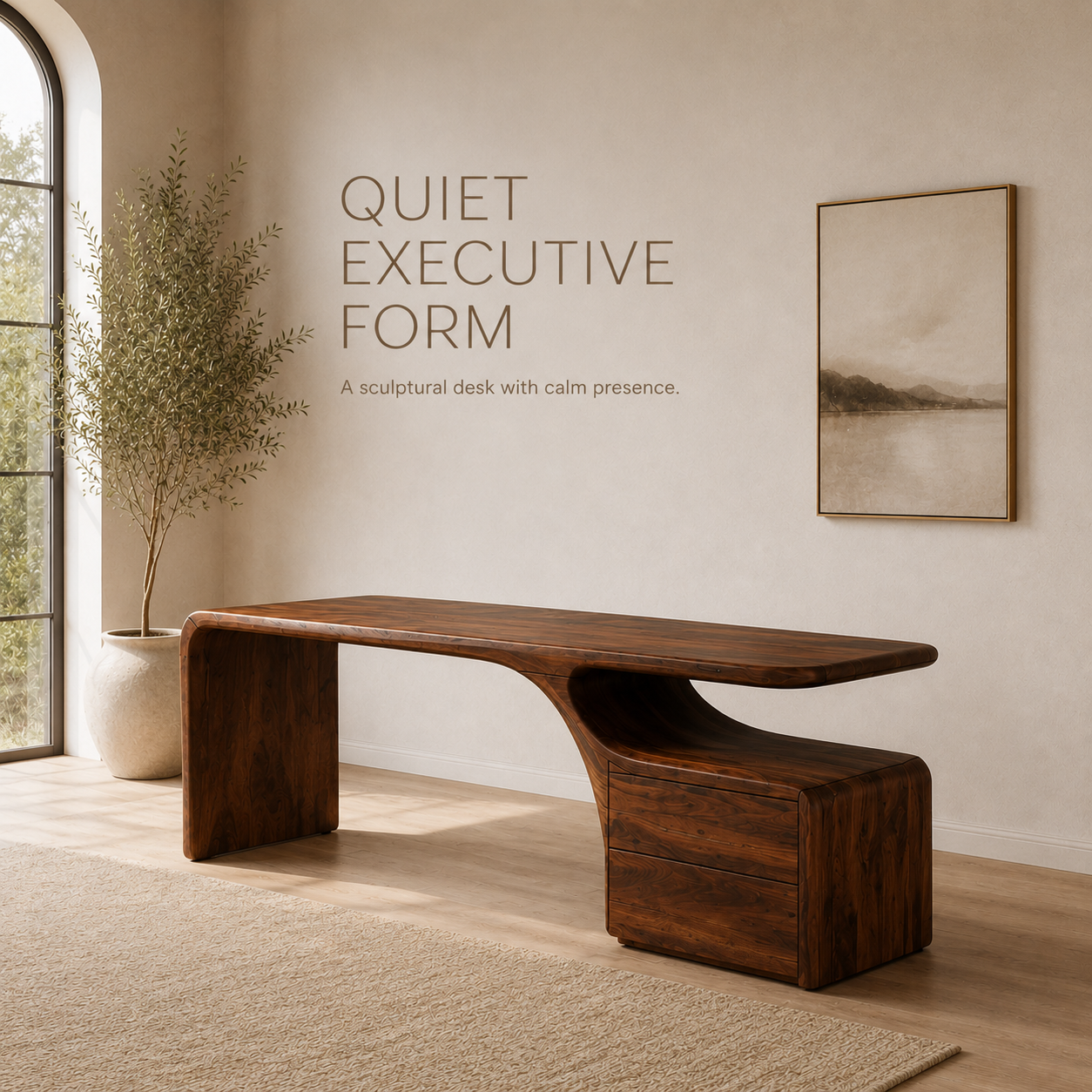 Avery Sculptural Executive Desk - Design 021 - product image 03