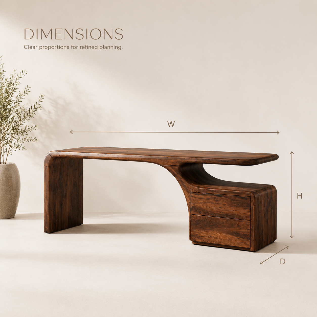 Avery Sculptural Executive Desk - Design 021 - product image 08