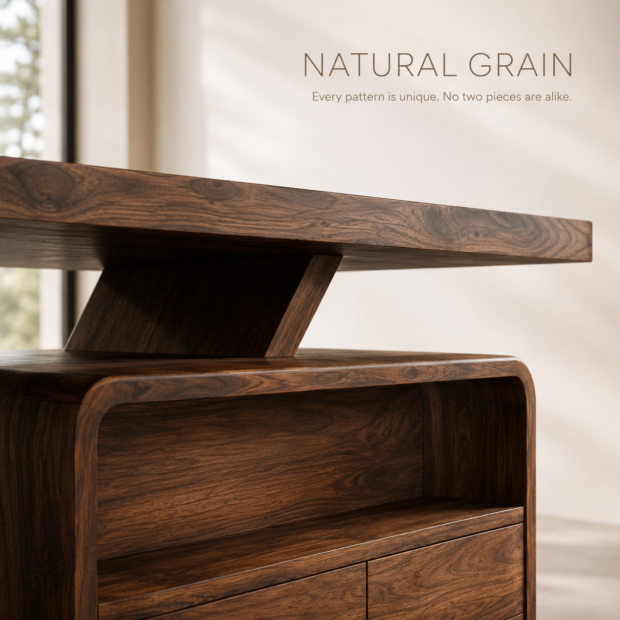Rowan Curved Wood Office Desk - Design 022 - product image 05