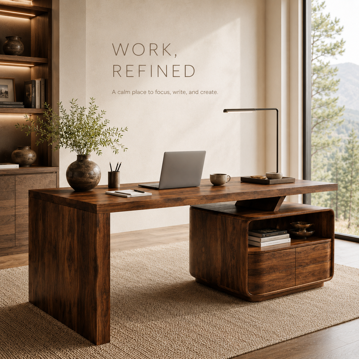 Rowan Curved Wood Office Desk - Design 022 - product image 07
