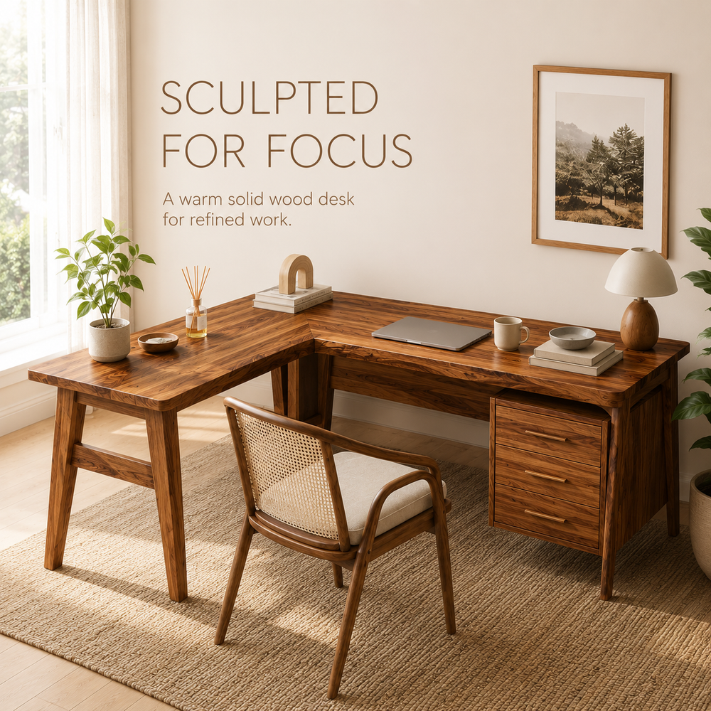Soren Solid Wood Executive Desk - Design 025 - product image 02