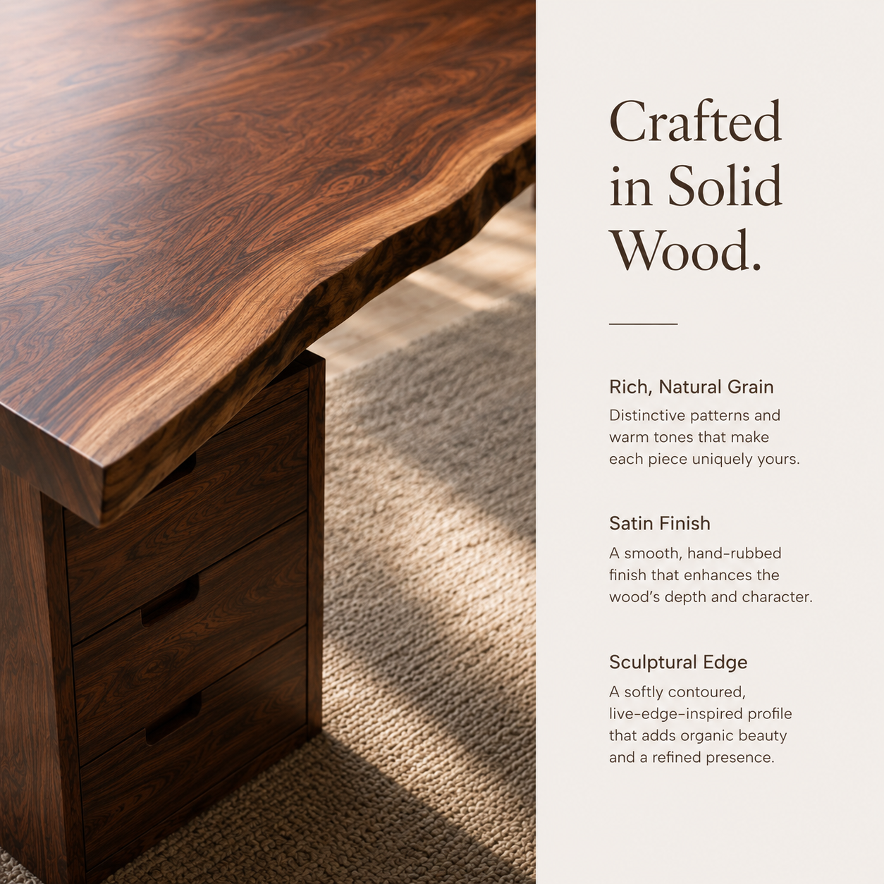Rowan Curved Wood Office Desk - Design 027 - product image 04
