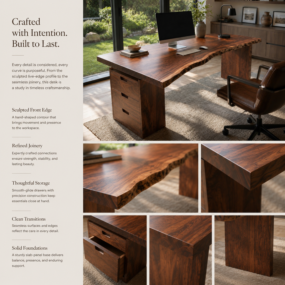 Rowan Curved Wood Office Desk - Design 027 - product image 05