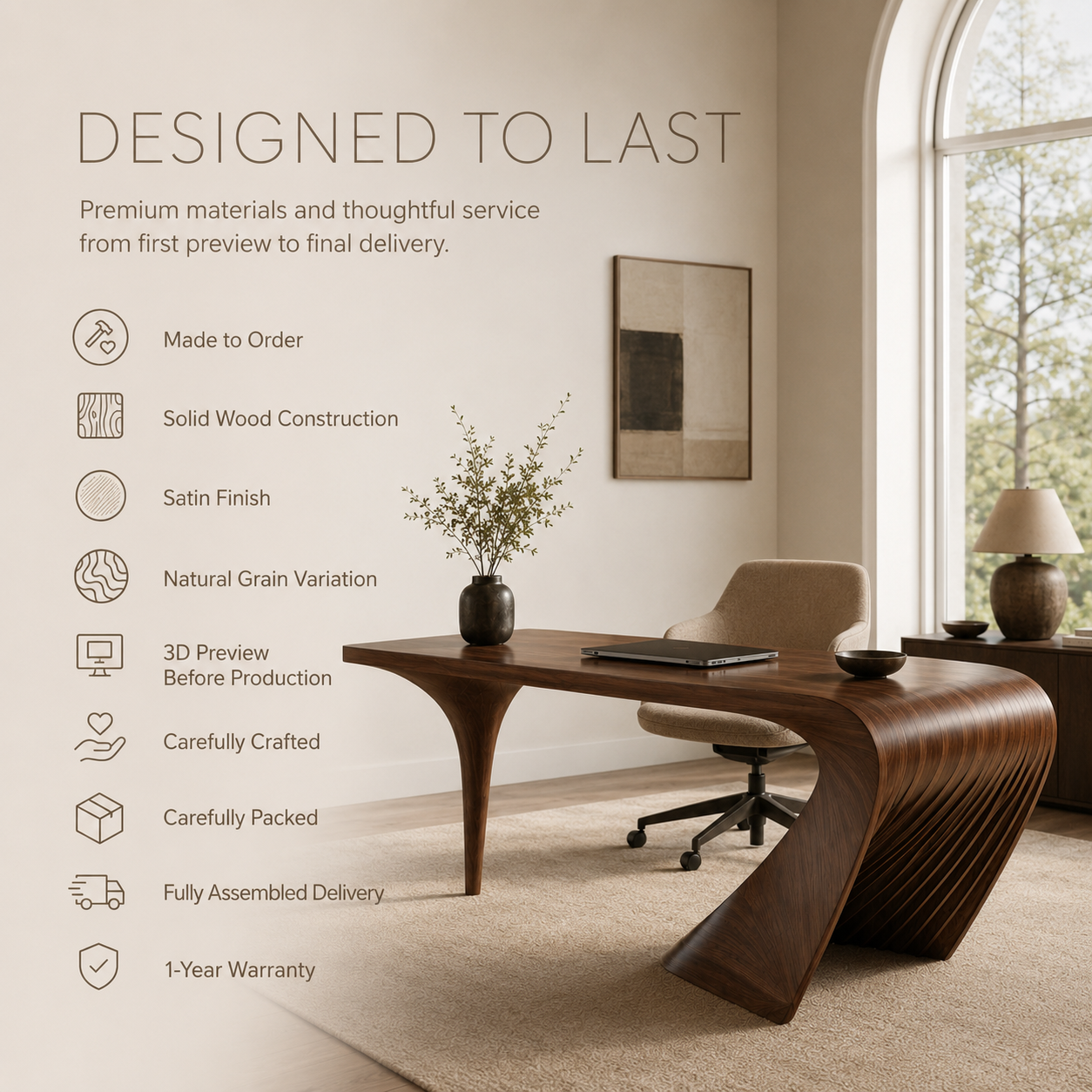 Marin Organic Modern Writing Desk - Design 028 - product image 09