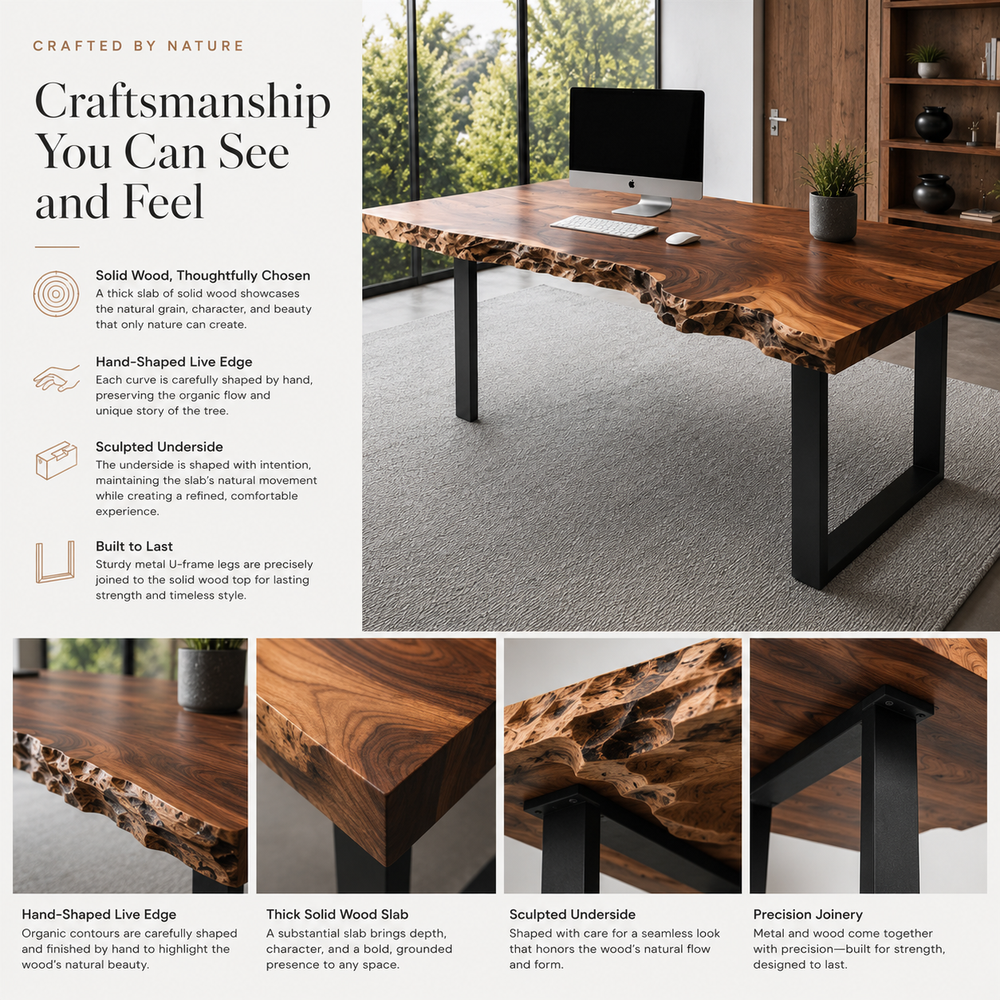Soren Solid Wood Executive Desk - Design 030 - main view