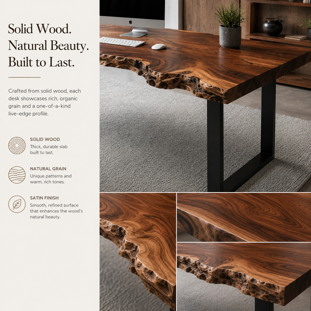 Soren Solid Wood Executive Desk - Design 030 - product image 05