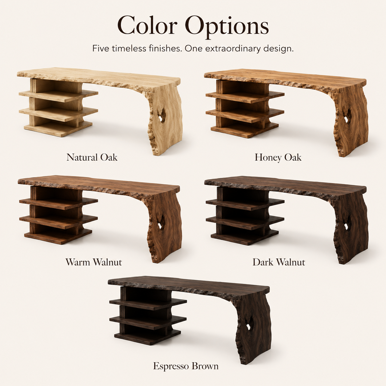 Rowan Curved Wood Office Desk - Design 035 - main view