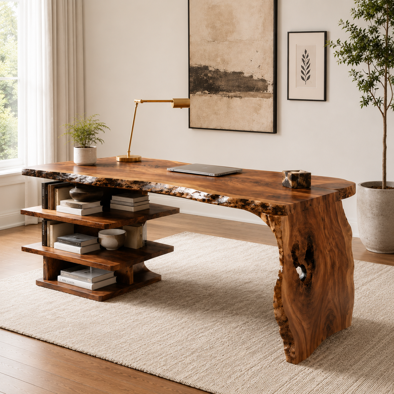Rowan Curved Wood Office Desk - Design 035 - product image 03