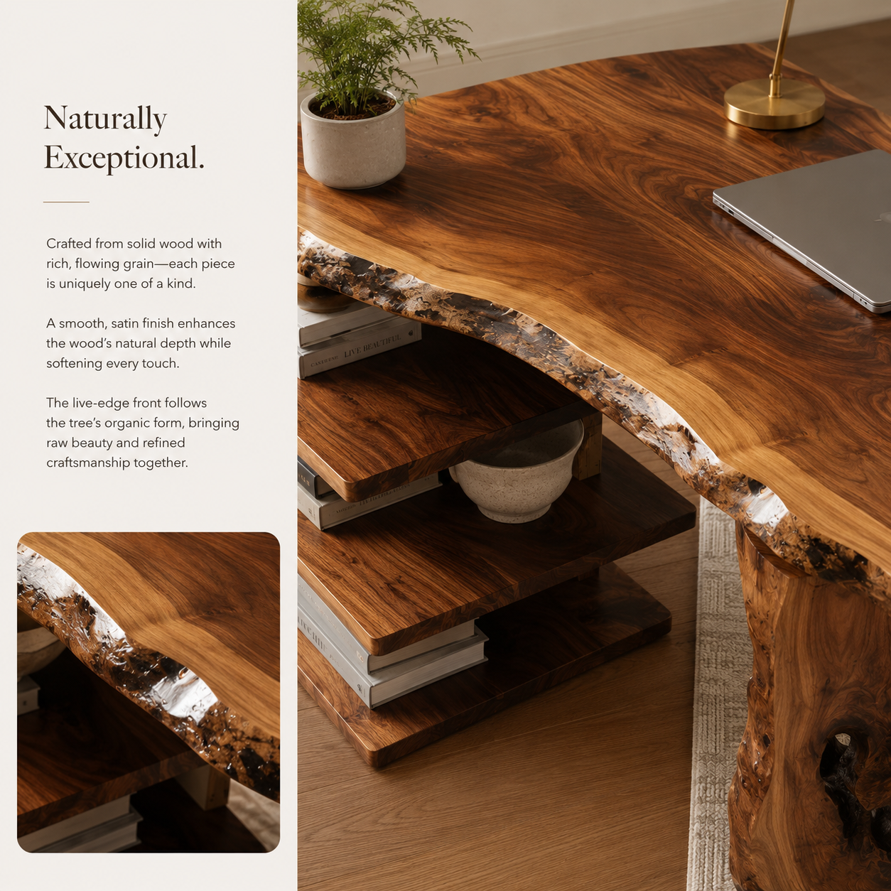 Rowan Curved Wood Office Desk - Design 035 - product image 05