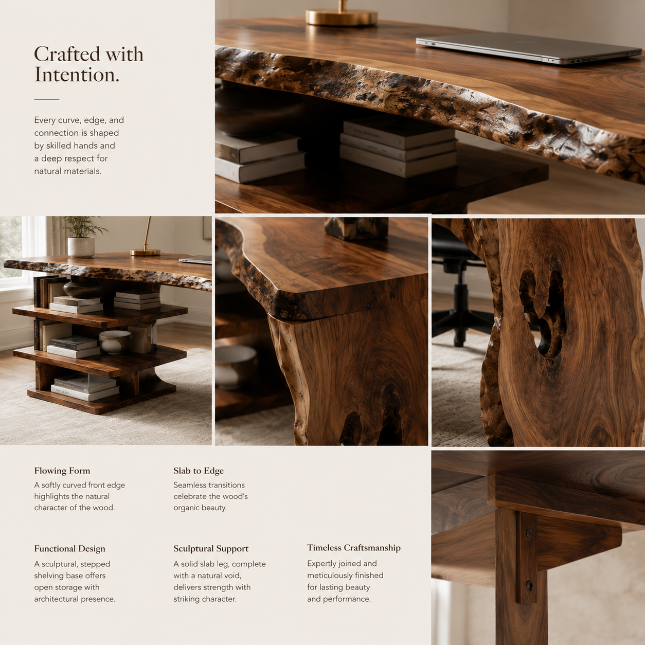 Rowan Curved Wood Office Desk - Design 035 - product image 06