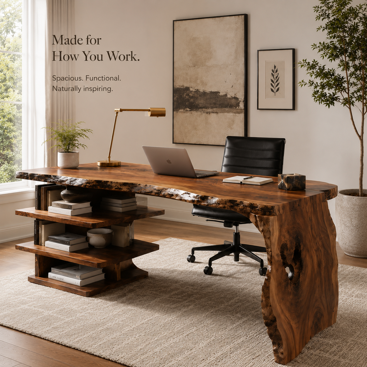 Rowan Curved Wood Office Desk - Design 035 - product image 07