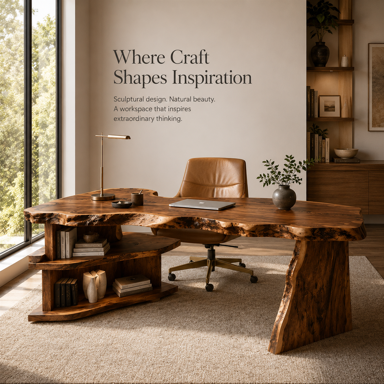 Marin Organic Modern Writing Desk - Design 036 - main view