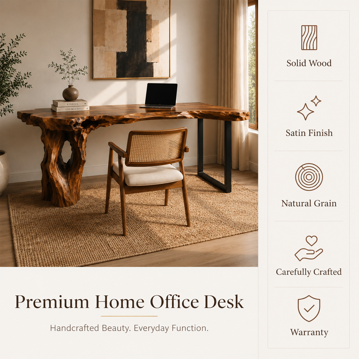 Soren Solid Wood Executive Desk - Design 038 - product image 08