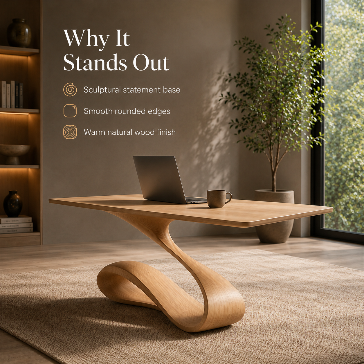 Brielle Sculpted Executive Desk - Design 042 - product image 09