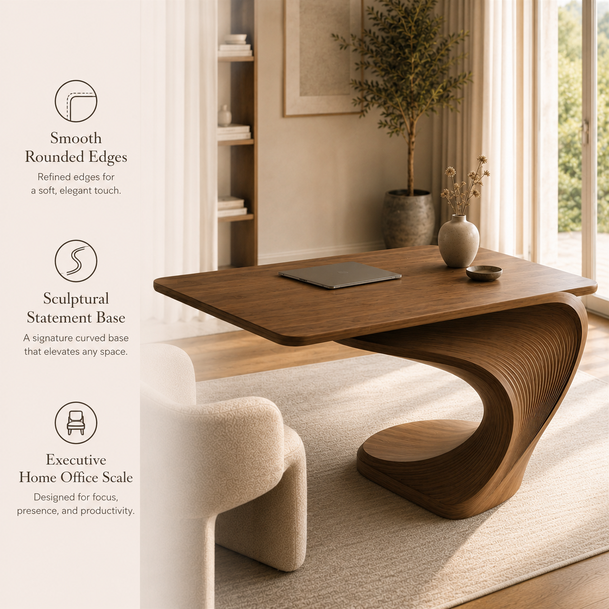Brielle Sculpted Executive Desk - Design 050 - product image 09