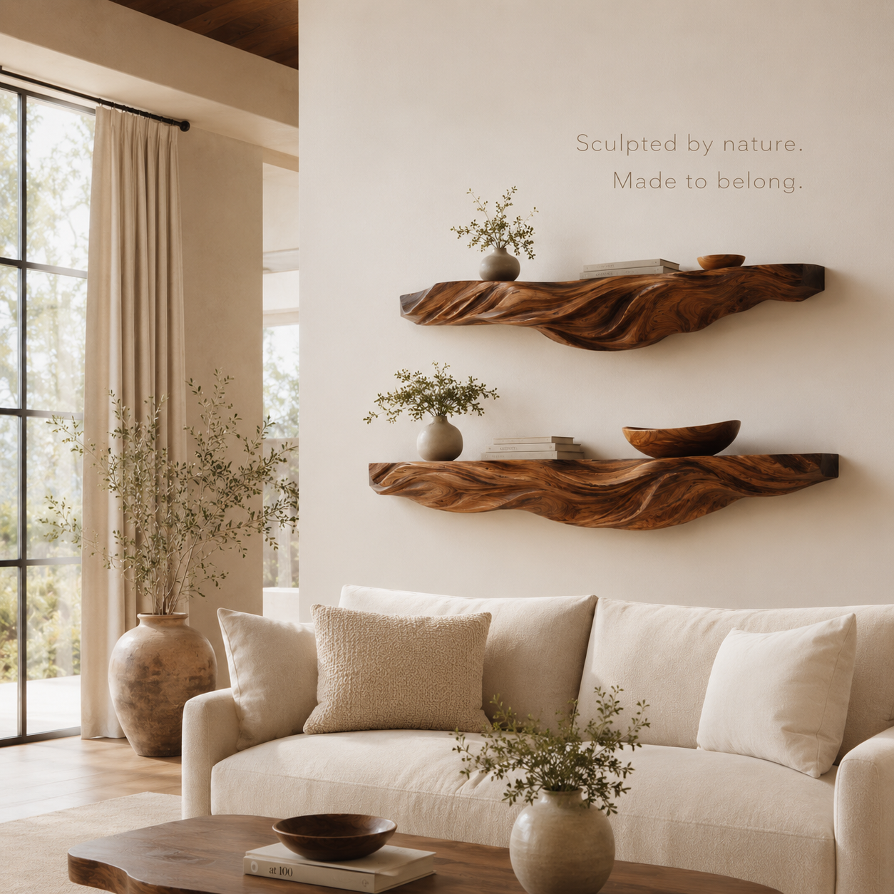 Rowan Organic Wood Wall Shelf - Design 002 - product image 05