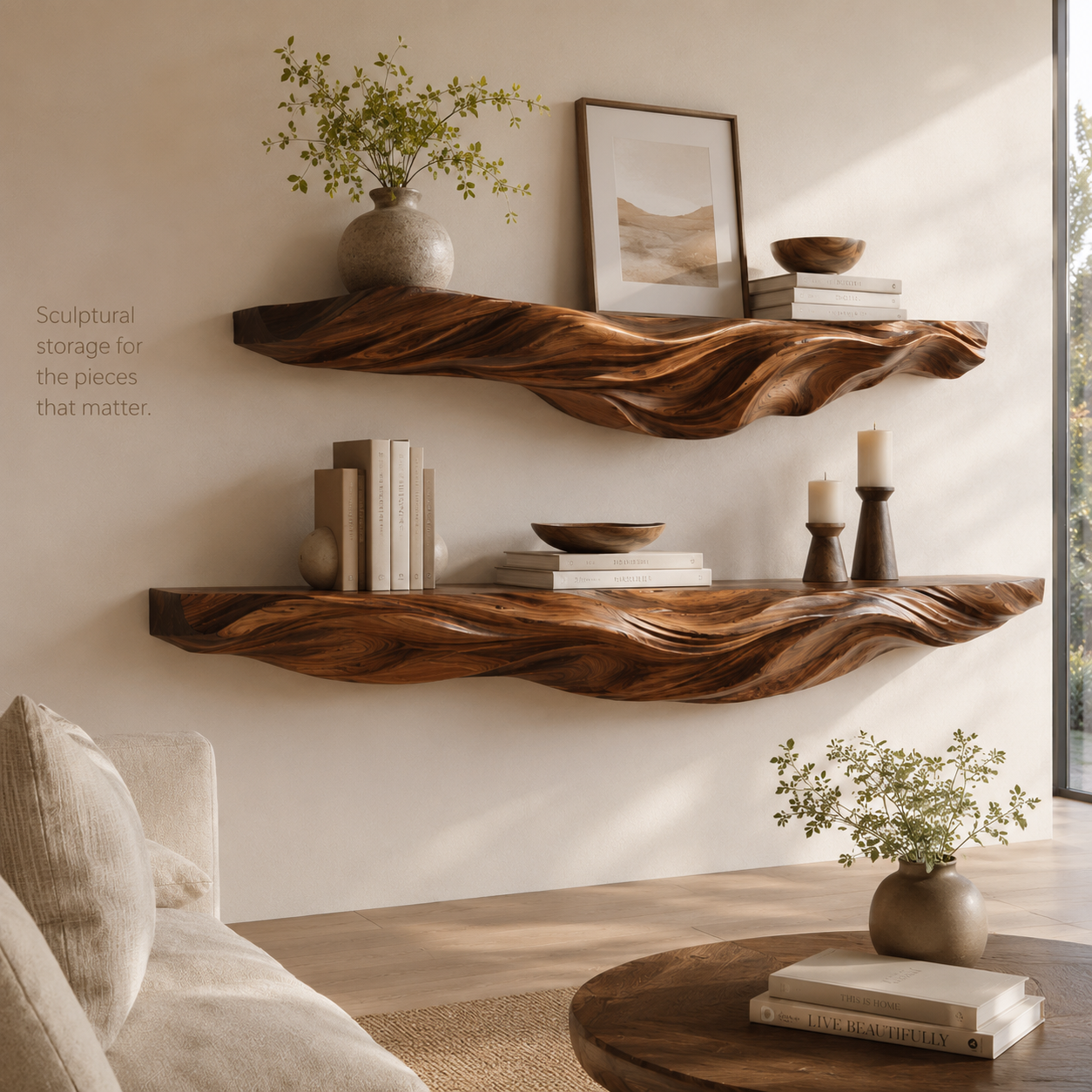 Rowan Organic Wood Wall Shelf - Design 002 - product image 08