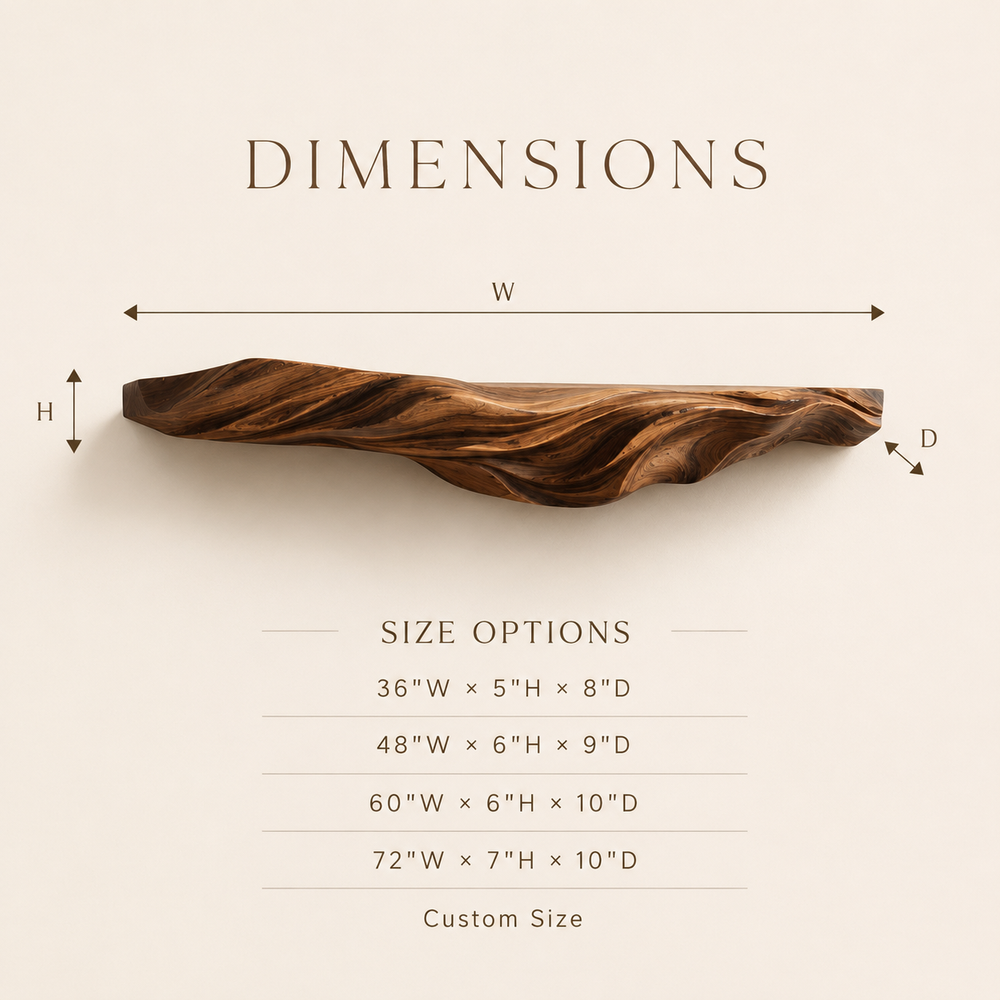 Rowan Organic Wood Wall Shelf - Design 002 - product image 09