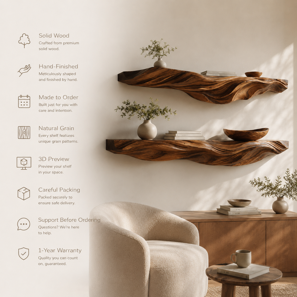 Rowan Organic Wood Wall Shelf - Design 002 - product image 10