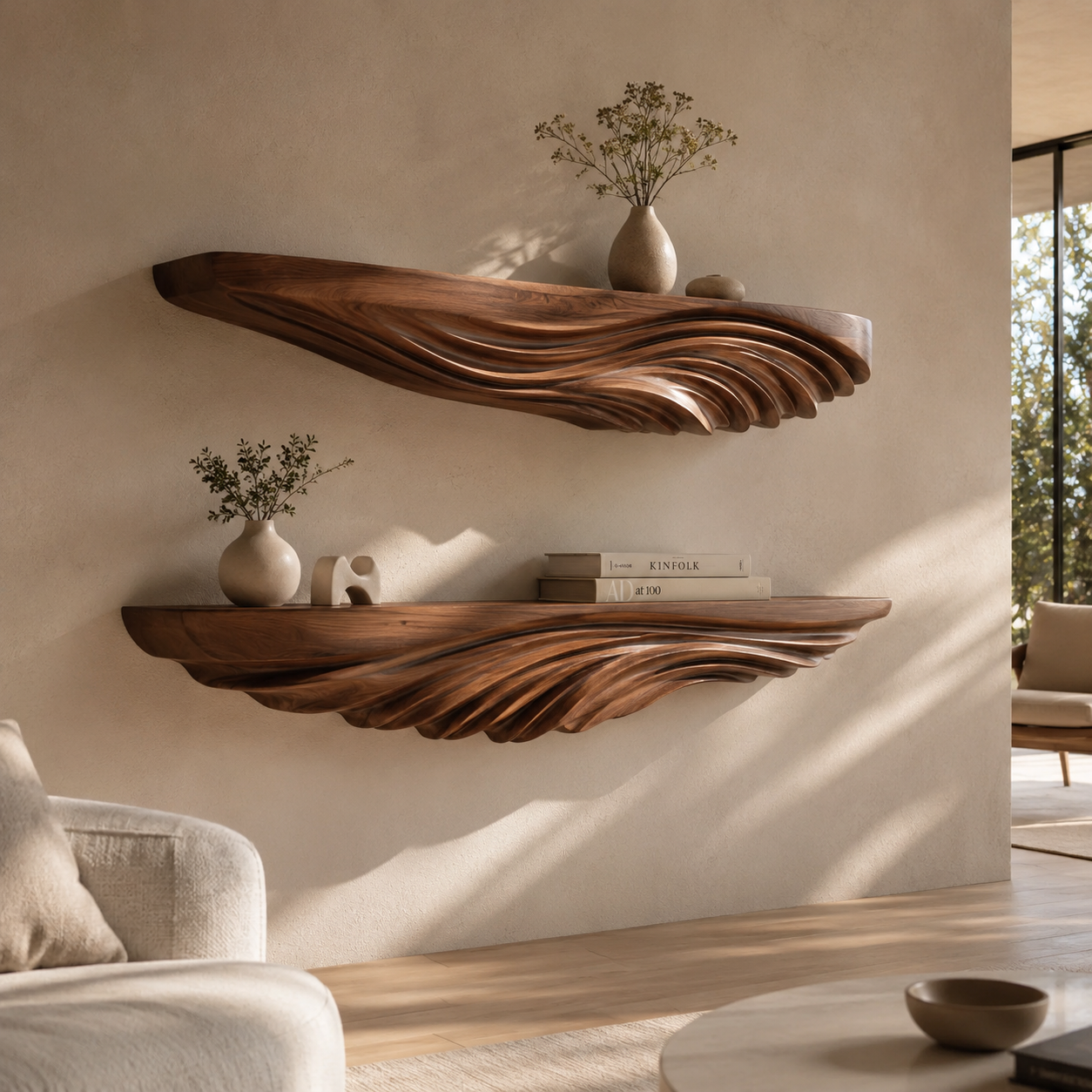 Elara Curved Floating Shelf - Design 006 - main view