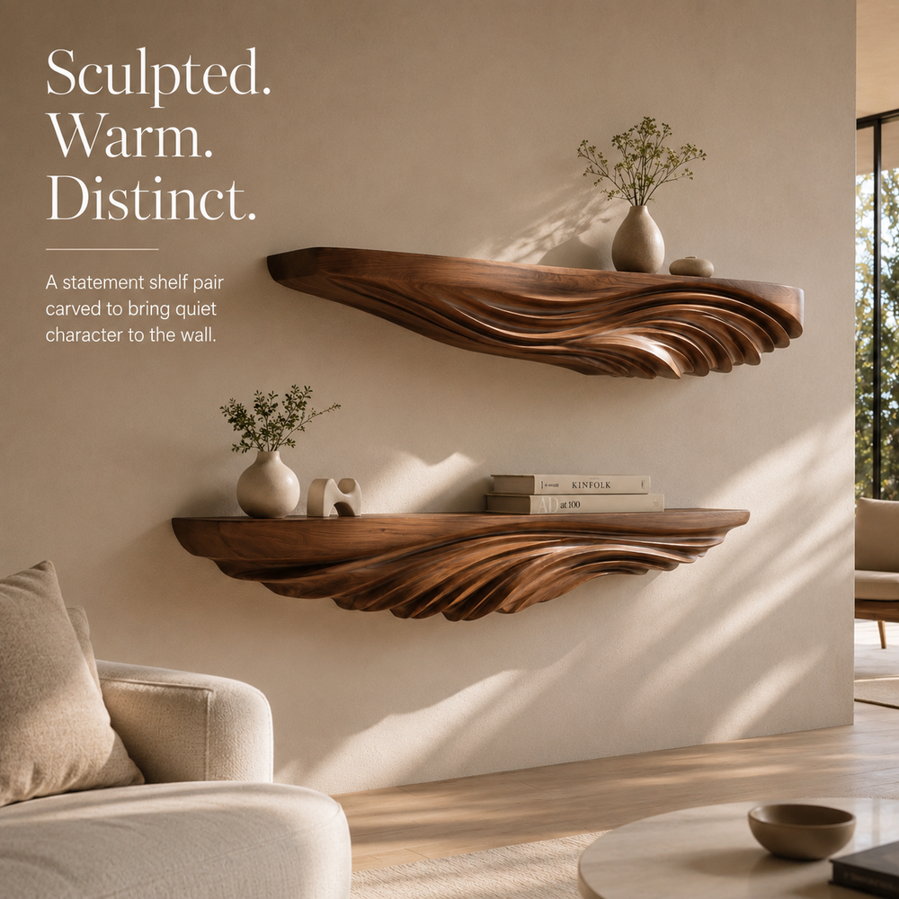 Elara Curved Floating Shelf - Design 006 - product image 02