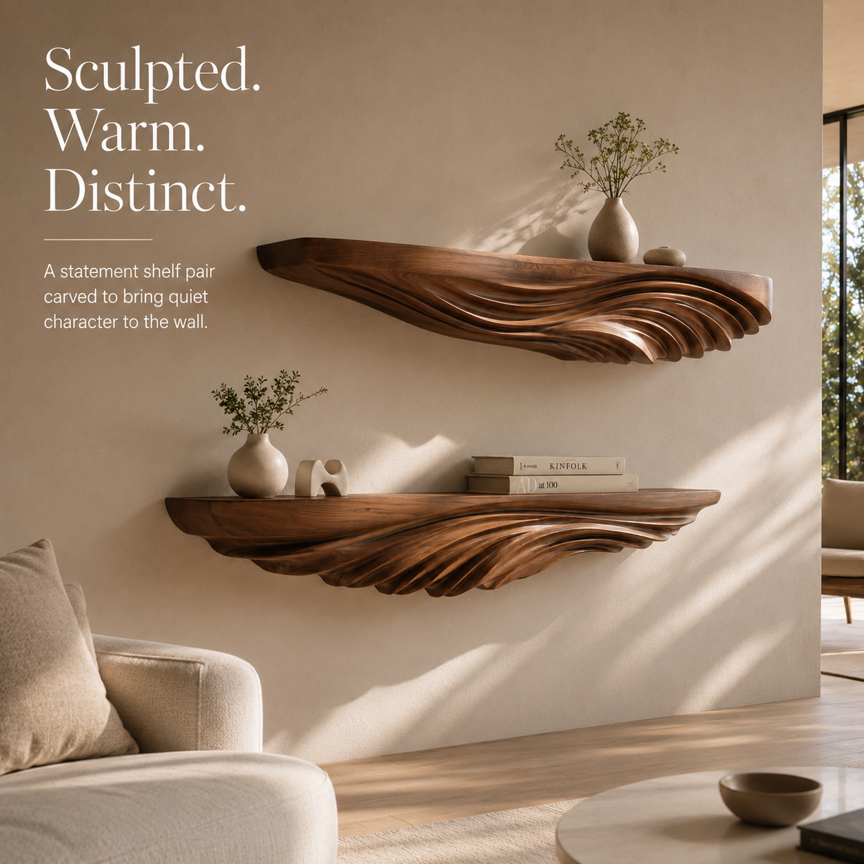 Elara Curved Floating Shelf - Design 006 - product image 02