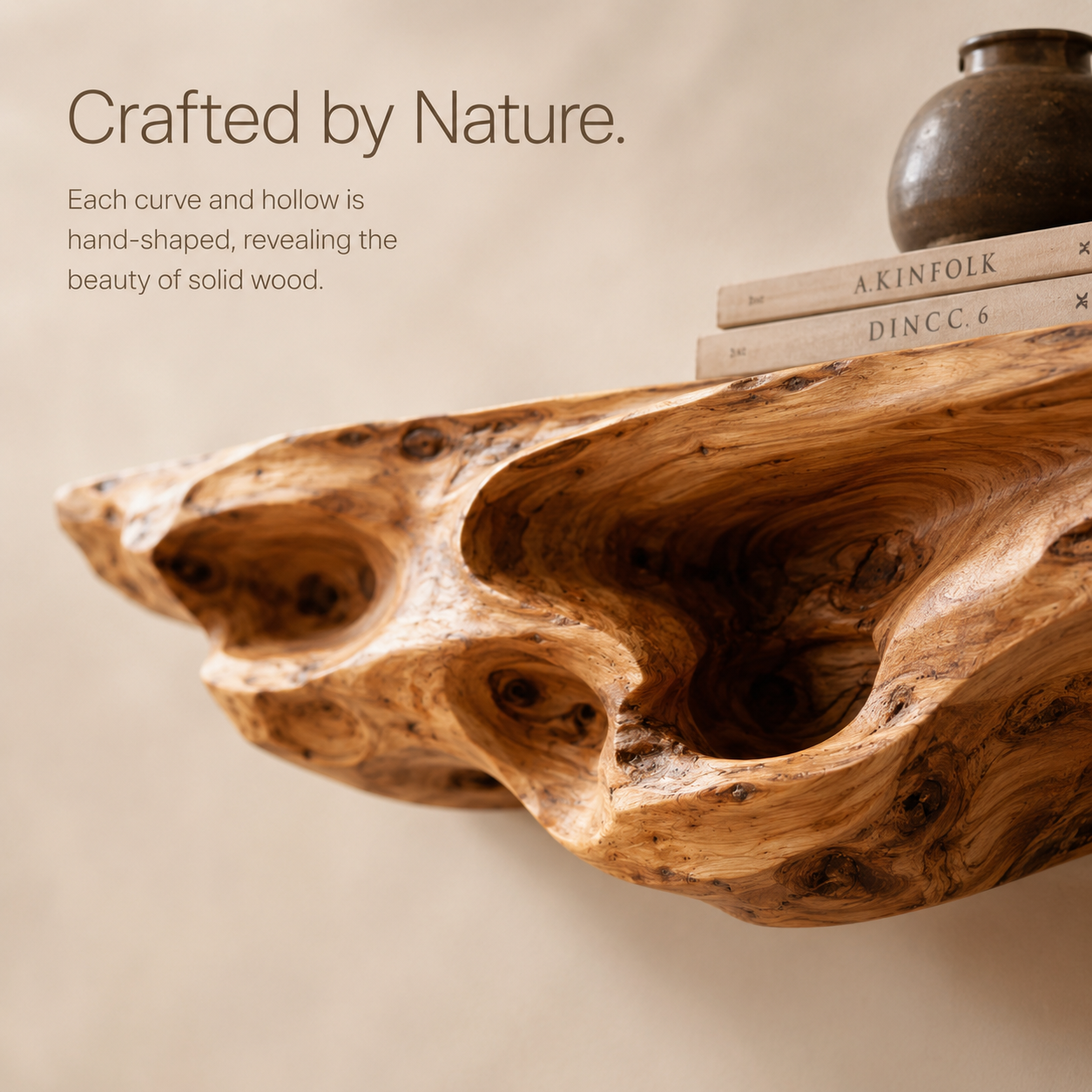 Calder Warm Wood Floating Shelf - Design 008 - product image 07