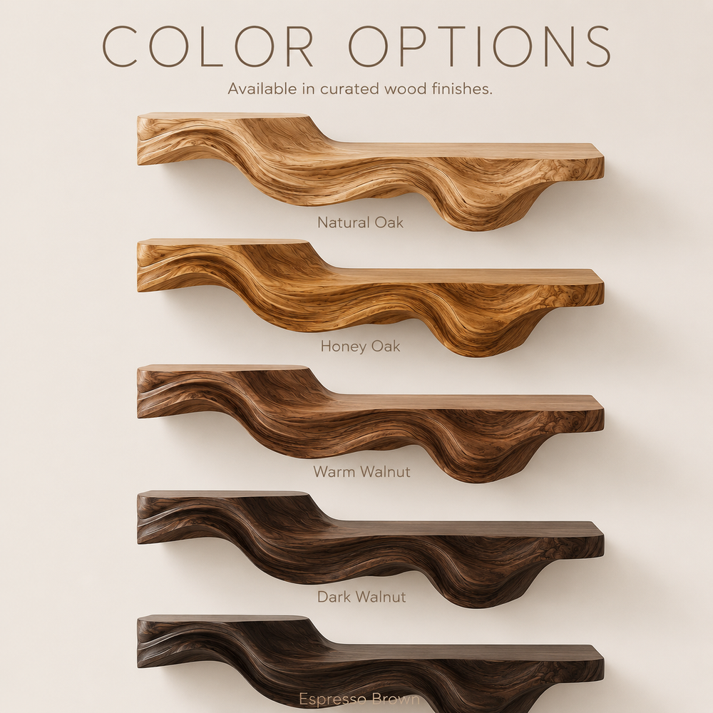 Orin Flowing Wood Floating Shelf - Design 011 - product image 03