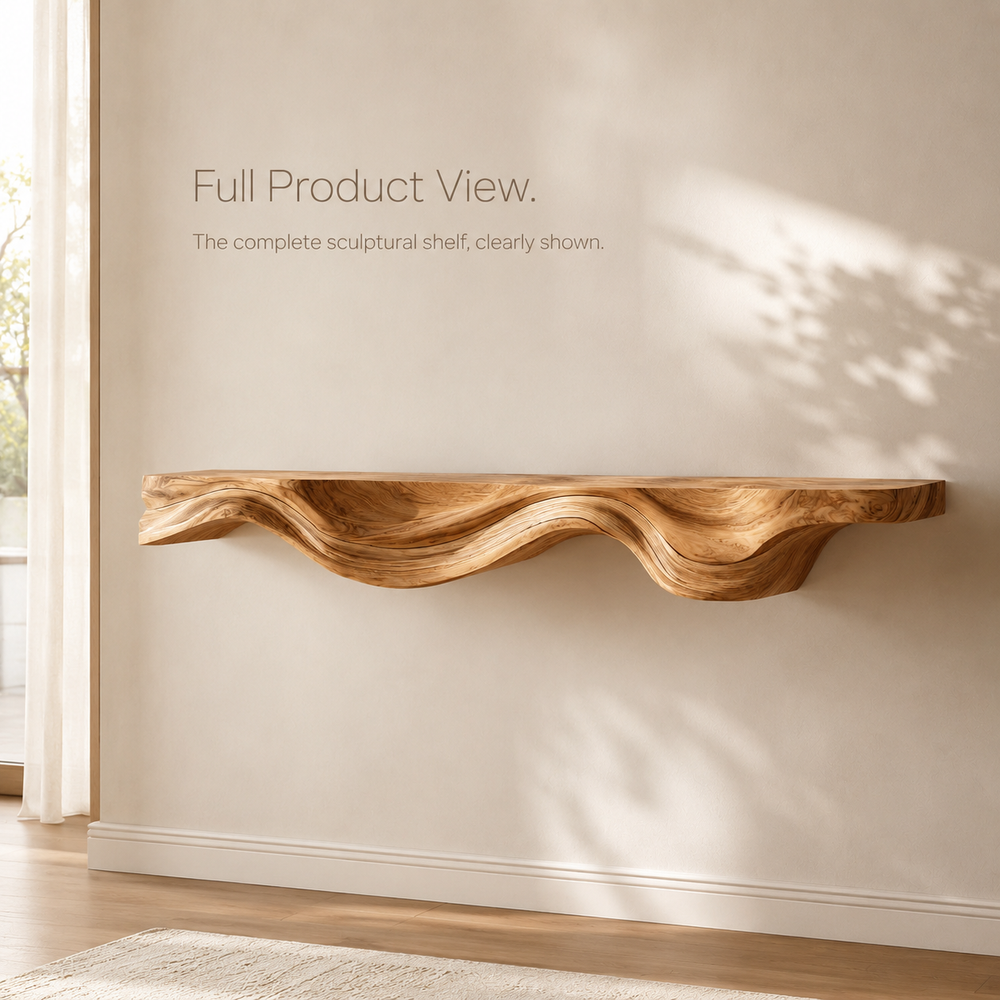 Orin Flowing Wood Floating Shelf - Design 011 - product image 04