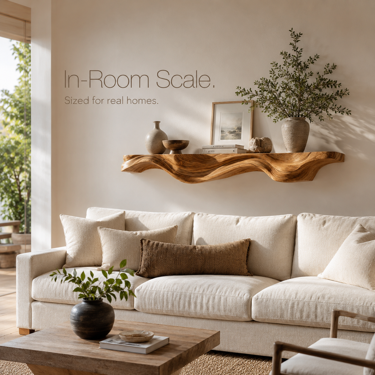 Orin Flowing Wood Floating Shelf - Design 011 - product image 05