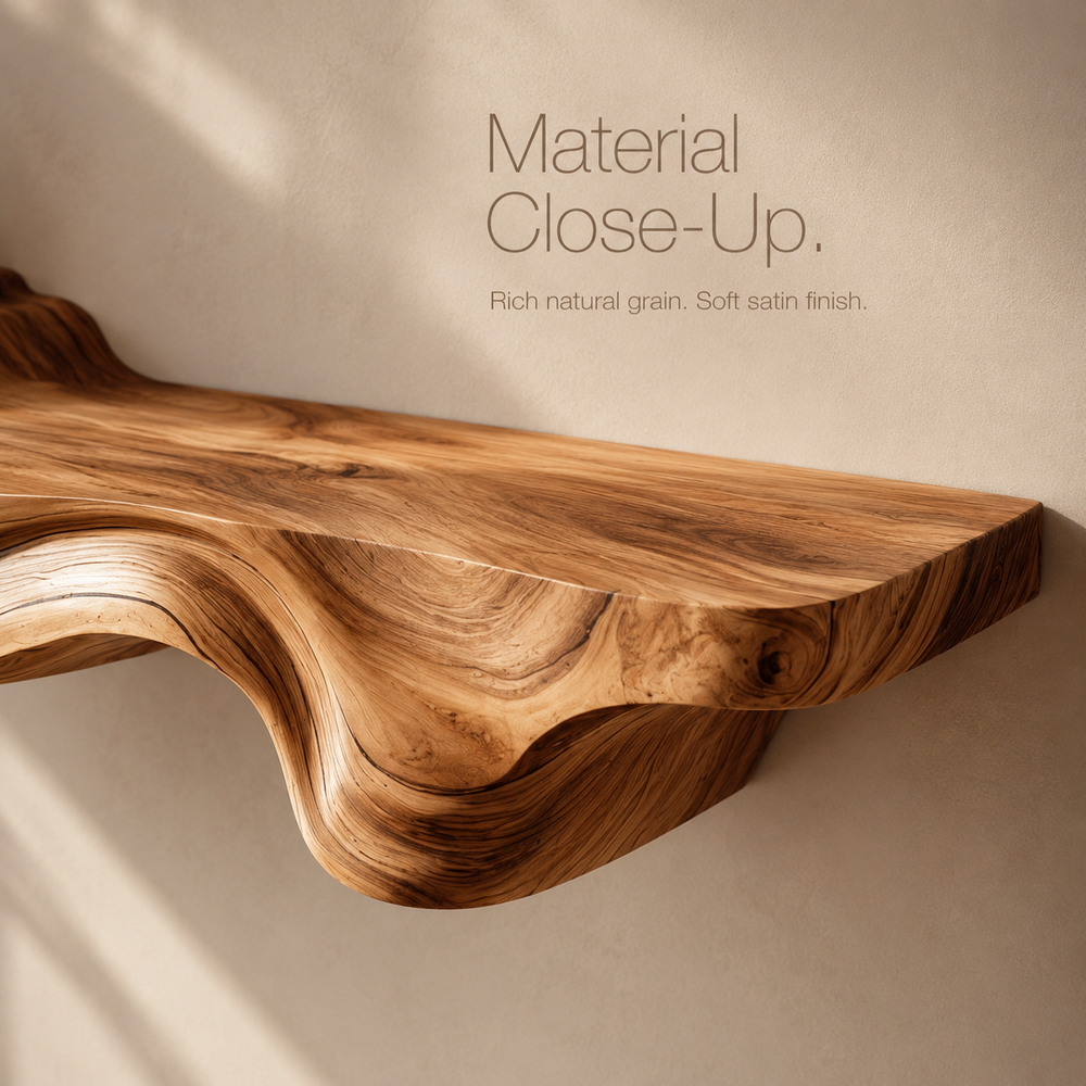 Orin Flowing Wood Floating Shelf - Design 011 - product image 06
