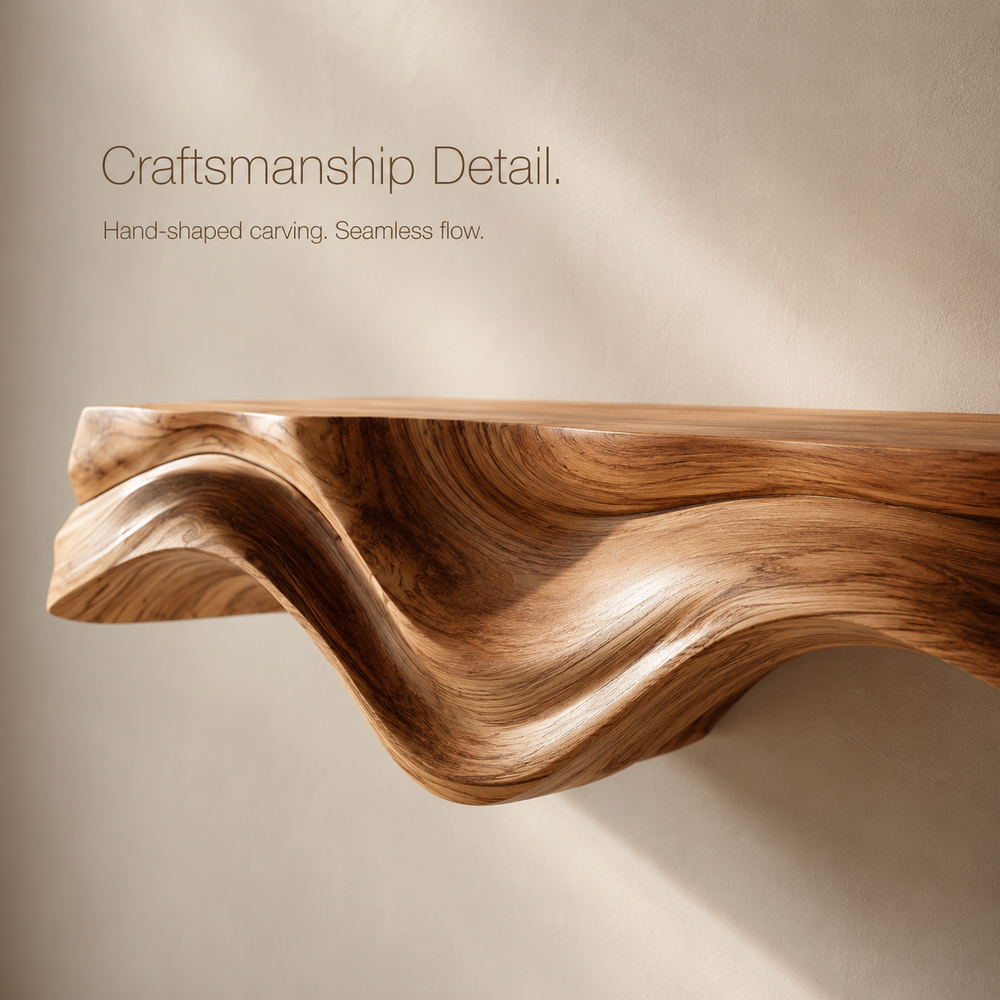 Orin Flowing Wood Floating Shelf - Design 011 - product image 07