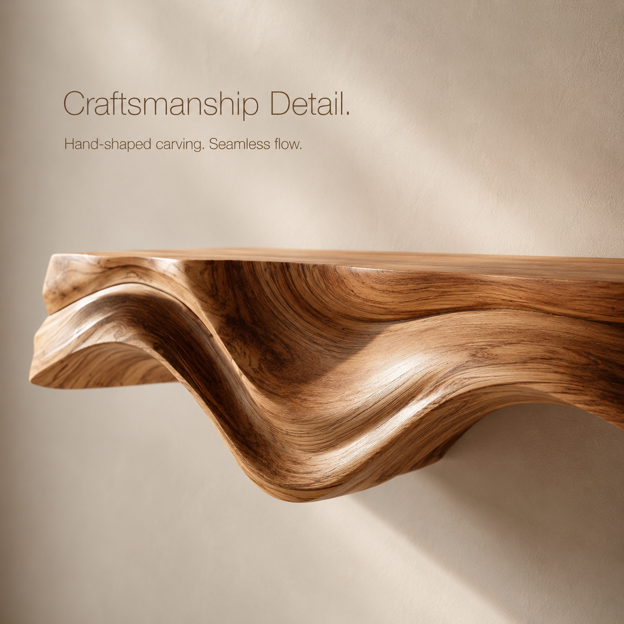 Orin Flowing Wood Floating Shelf - Design 011 - product image 07