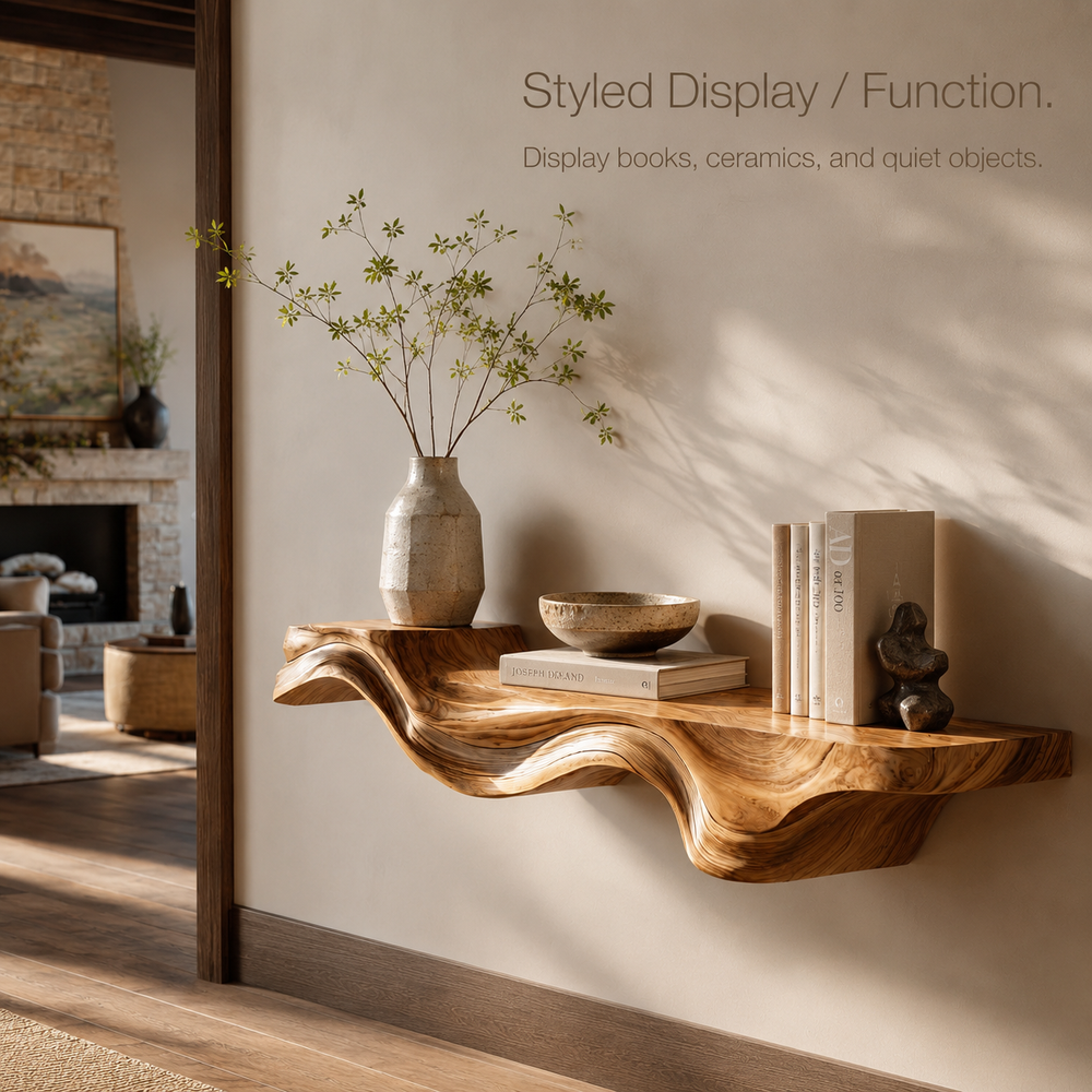 Orin Flowing Wood Floating Shelf - Design 011 - product image 08
