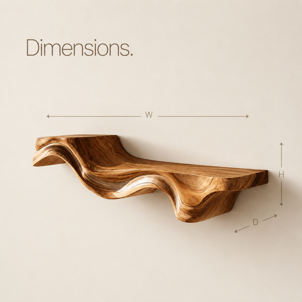 Orin Flowing Wood Floating Shelf - Design 011 - product image 09