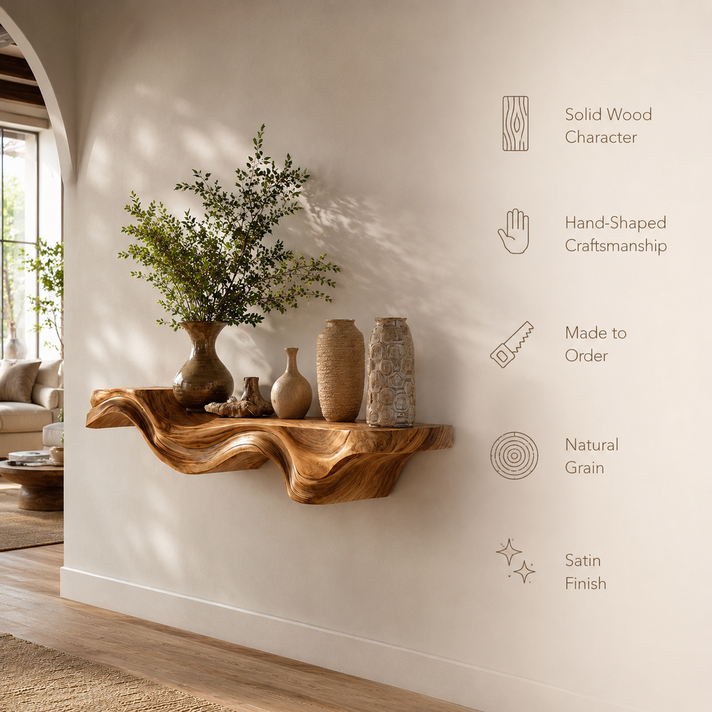 Orin Flowing Wood Floating Shelf - Design 011 - product image 10