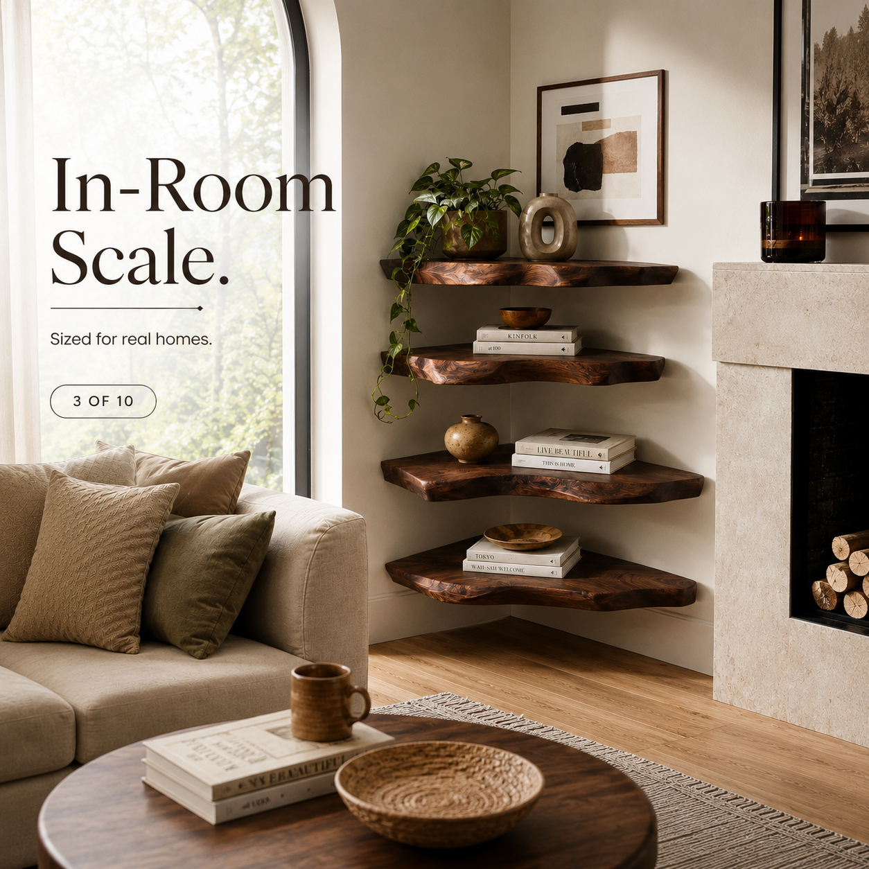Brielle Sculpted Wood Shelf - Design 014 - product image 05