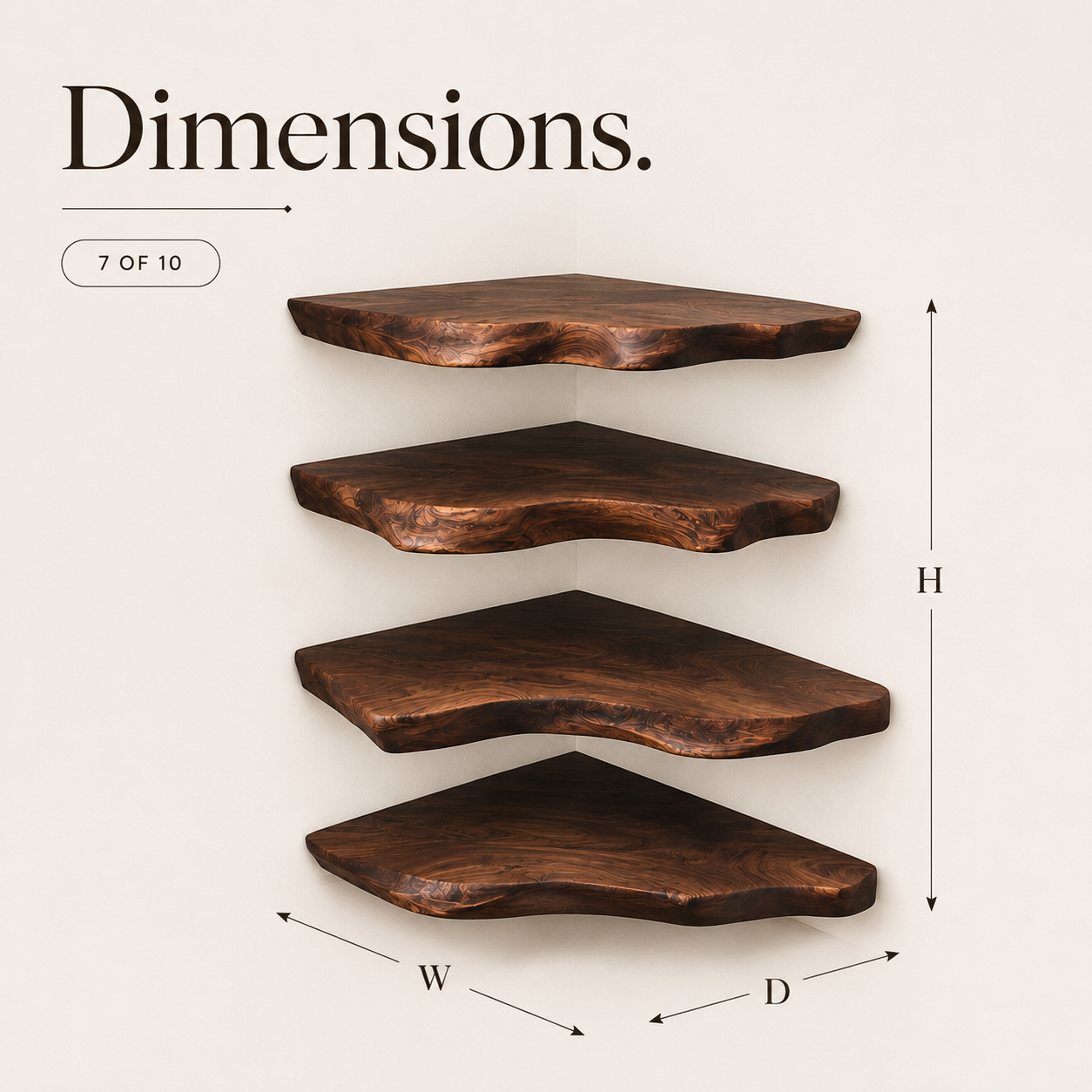 Brielle Sculpted Wood Shelf - Design 014 - product image 09