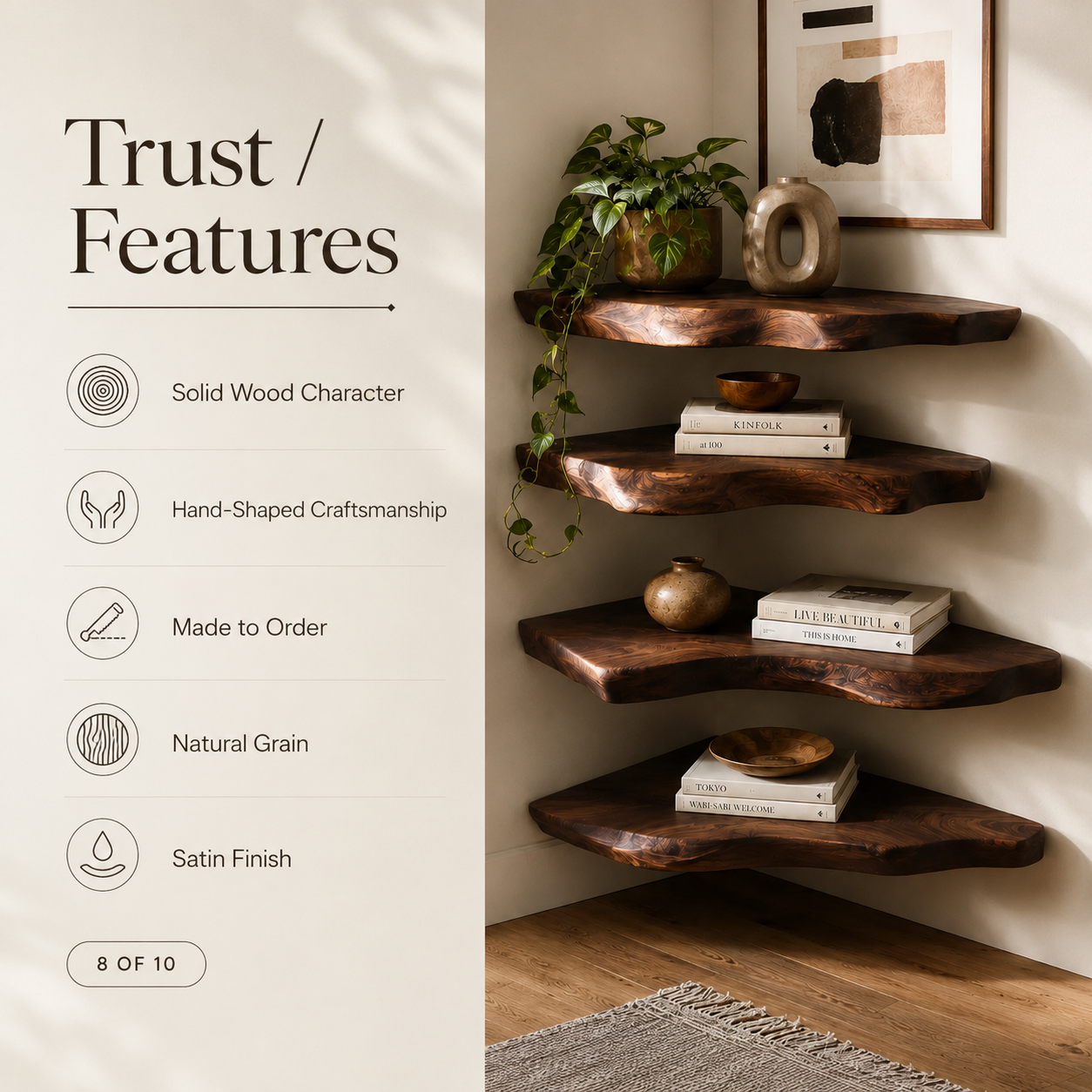 Brielle Sculpted Wood Shelf - Design 014 - product image 10