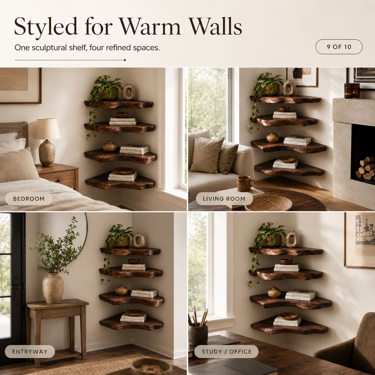 Brielle Sculpted Wood Shelf - Design 014 - product image 11