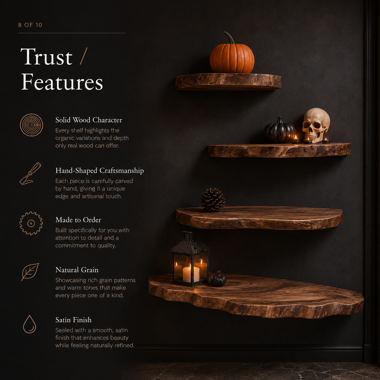 Vale Modern Solid Wood Shelf - Design 015 - product image 09