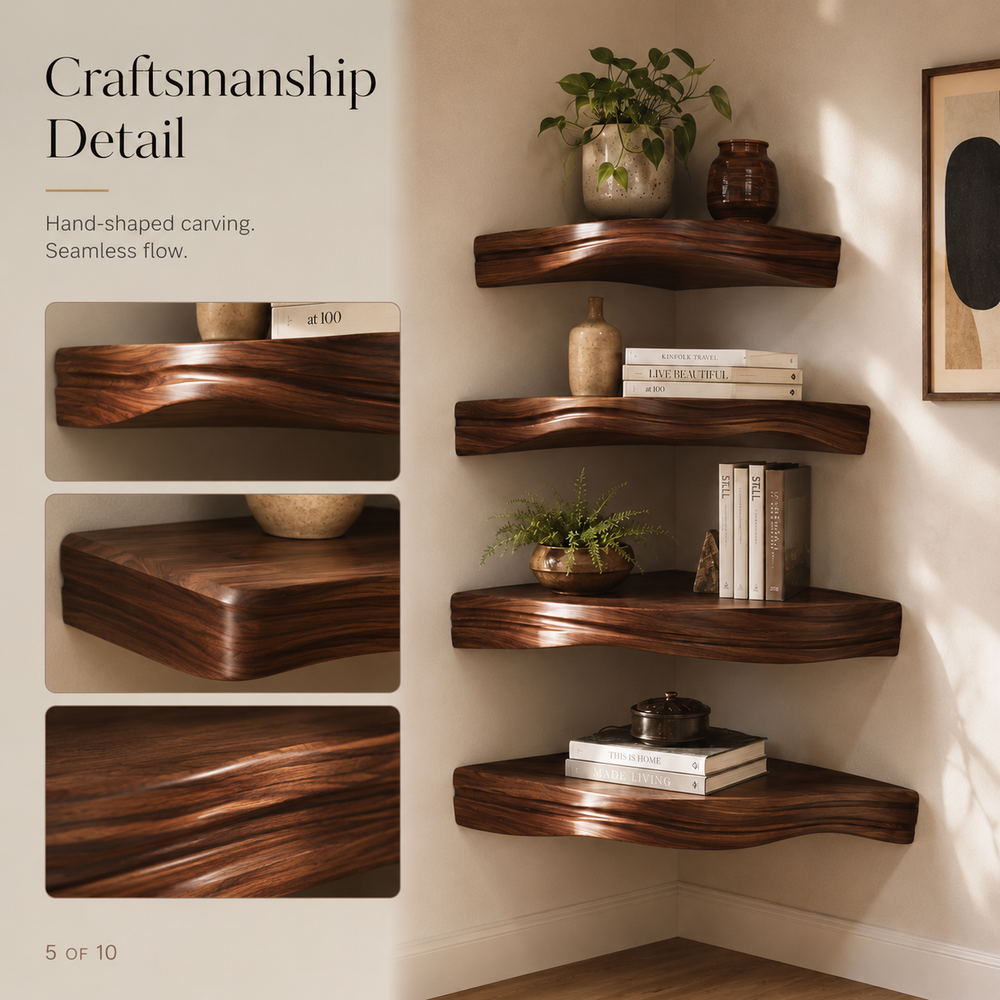 Alden Warm Walnut Wall Shelf - Design 017 - product image 07