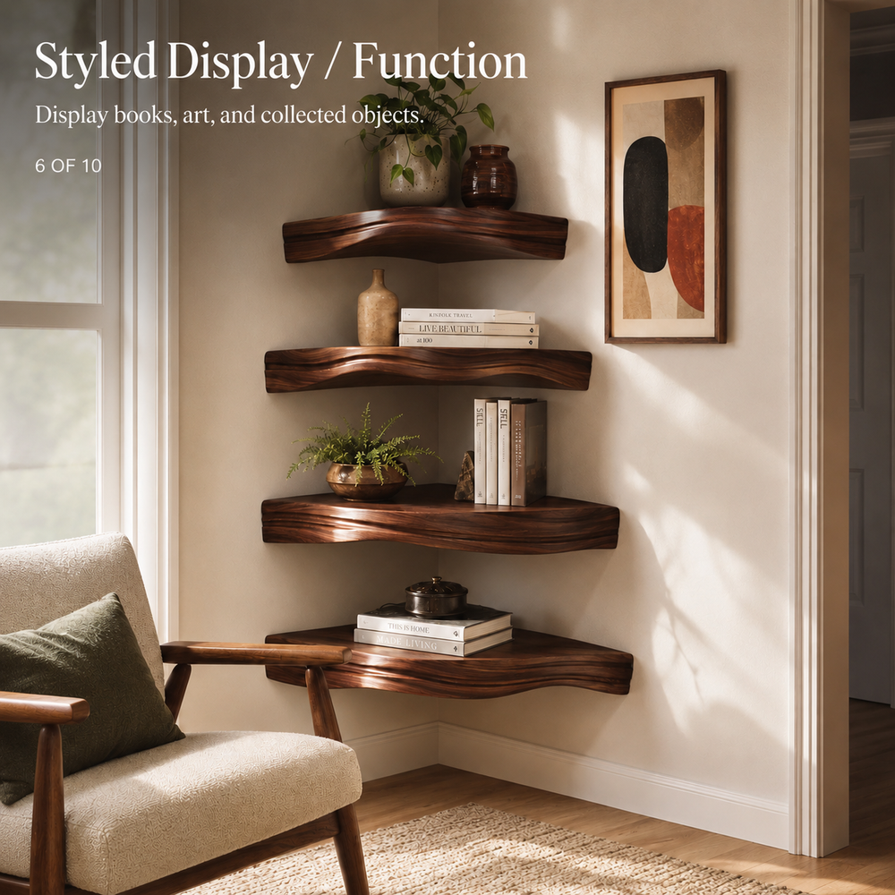 Alden Warm Walnut Wall Shelf - Design 017 - product image 08
