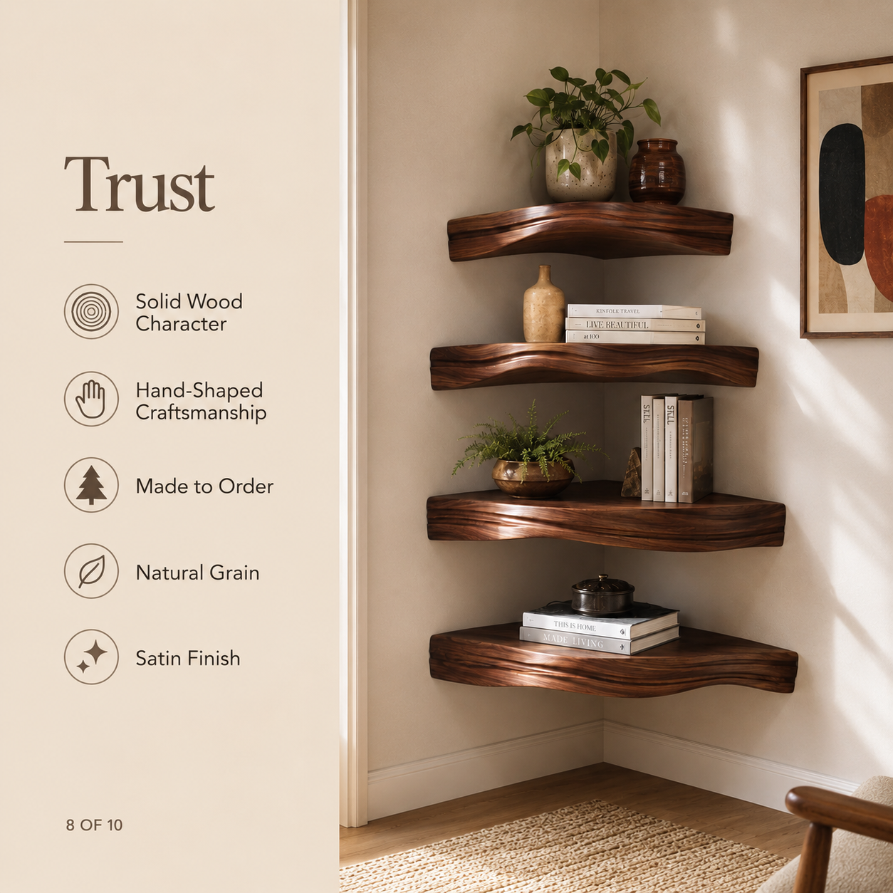 Alden Warm Walnut Wall Shelf - Design 017 - product image 10