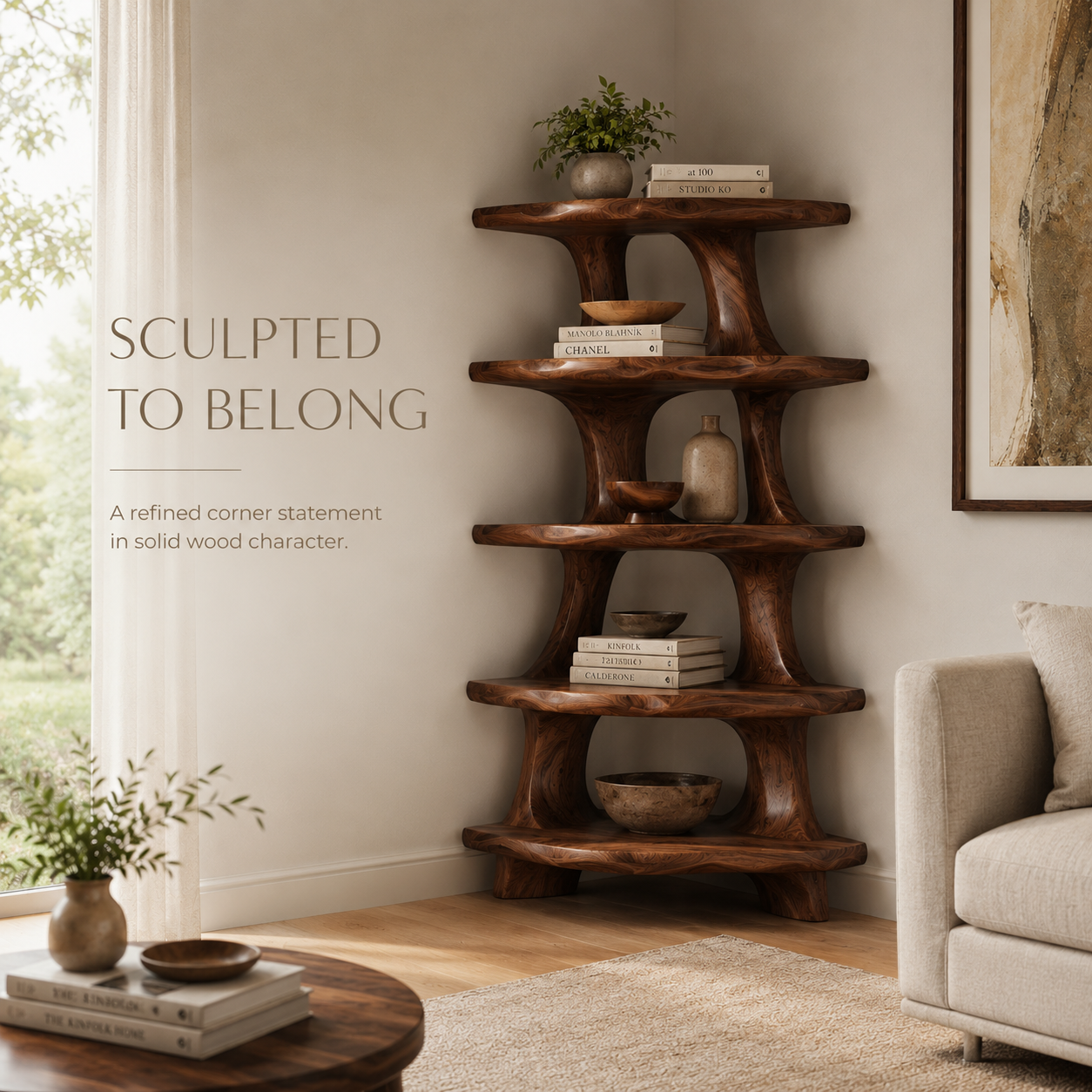 Aurelle Sculptural Floating Shelf - Design 021 - product image 02