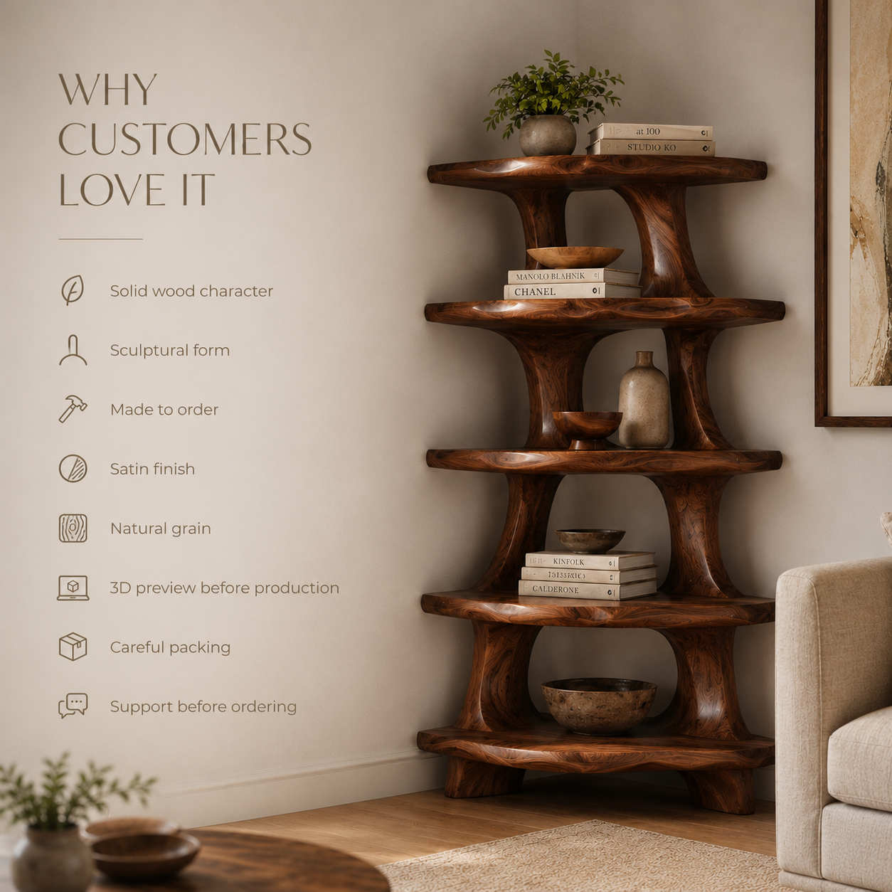 Aurelle Sculptural Floating Shelf - Design 021 - product image 10