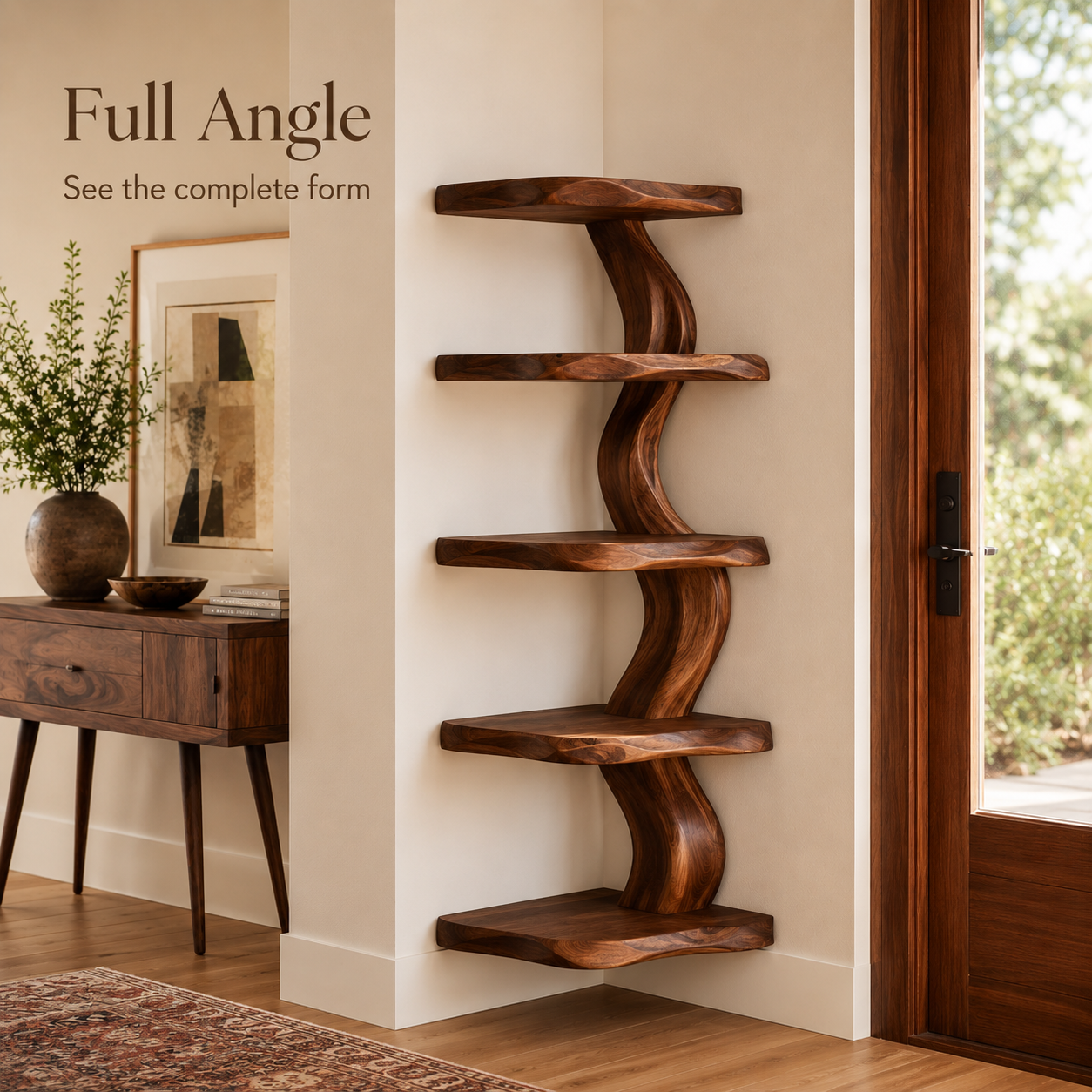 Rowan Organic Wood Wall Shelf - Design 022 - product image 04