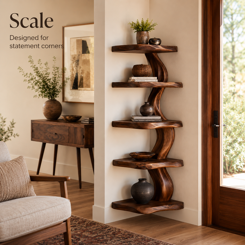 Rowan Organic Wood Wall Shelf - Design 022 - product image 05